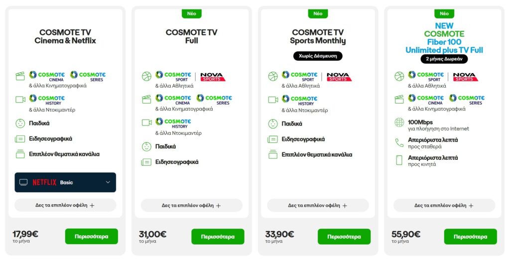 Cosmote TV - Κόστος